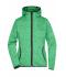 Femme Veste à capuche en tricot polaire femme Vert-mélange/noir 8043