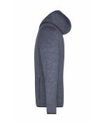 Men Men's Knitted Fleece Hoody Denim-melange/black 8044