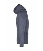 Men Men's Knitted Fleece Hoody Denim-melange/black 8044