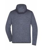 Men Men's Knitted Fleece Hoody Denim-melange/black 8044