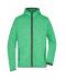 Herren Men's Knitted Fleece Hoody Green-melange/black 8044