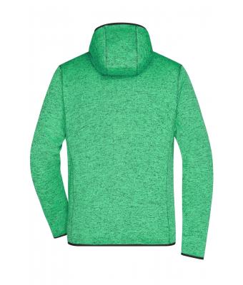 Men Men's Knitted Fleece Hoody Green-melange/black 8044