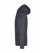 Men Men's Knitted Fleece Hoody Dark-melange/black 8044