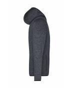 Men Men's Knitted Fleece Hoody Dark-melange/black 8044