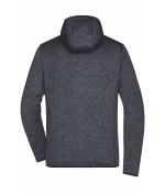 Men Men's Knitted Fleece Hoody Dark-melange/black 8044