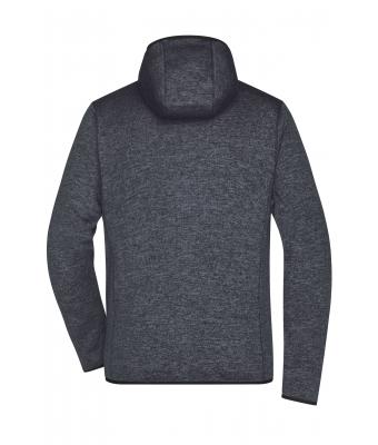 Heren Men's Knitted Fleece Hoody Donker-melange/zwart 8044
