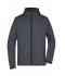 Heren Men's Knitted Fleece Hoody Donker-melange/zwart 8044