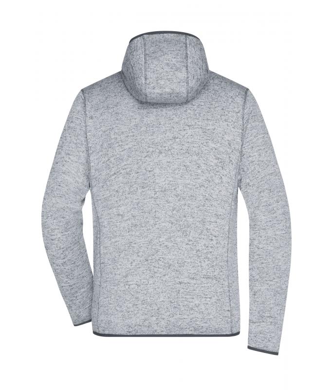 Heren Men's Knitted Fleece Hoody Licht melange/carbon 8044