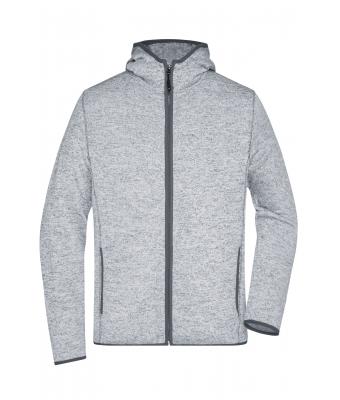 Heren Men's Knitted Fleece Hoody Licht melange/carbon 8044