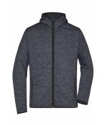 Heren Men's Knitted Fleece Hoody Donker-melange/zwart 8044