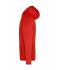 Herren Men's Knitted Fleece Hoody Red-melange/black 8044