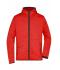 Herren Men's Knitted Fleece Hoody Red-melange/black 8044