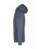 Heren Men's Knitted Fleece Hoody Denim-melange/zwart 8044