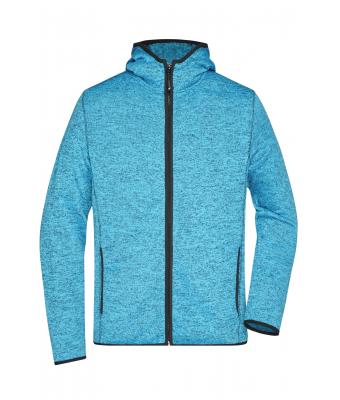 Homme Veste à capuche en tricot polaire homme Bleu-mélange/noir 8044