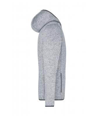 Homme Veste à capuche en tricot polaire homme Gris mélange/carbone 8044