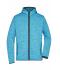 Homme Veste à capuche en tricot polaire homme Bleu-mélange/noir 8044
