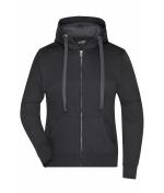 Damen Ladies' Hooded Jacket Black/carbon 8049
