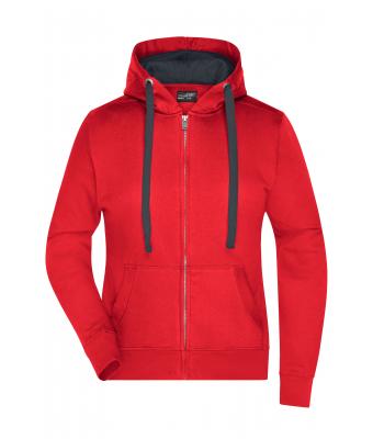 Dames Ladies' Hooded Jacket Rood/carbon 8049