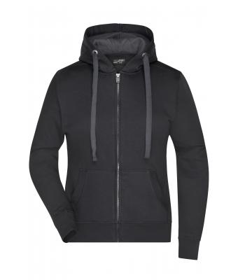 Dames Ladies' Hooded Jacket Zwart/carbon 8049