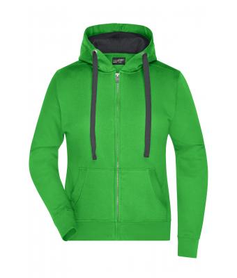 Femme Sweat-shirt à capuche déperlant femme Vert/carbone 8049
