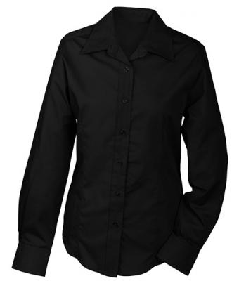 Damen Ladies' Promotion Blouse Long-Sleeved Black 7526