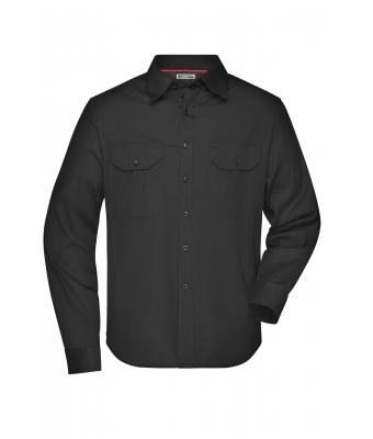 Men Men's Travel Shirt Roll-up Sleeves Black 7528