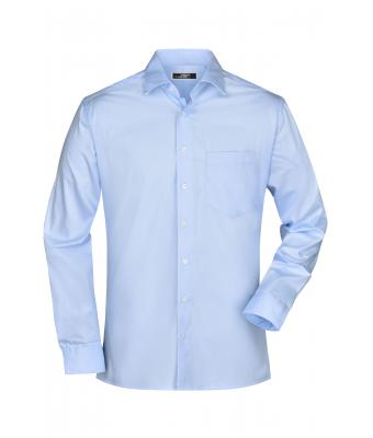 Herren Men's Business Shirt Long-Sleeved Light-blue 7530