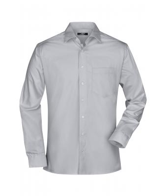 Herren Men's Business Shirt Long-Sleeved Light-grey 7530