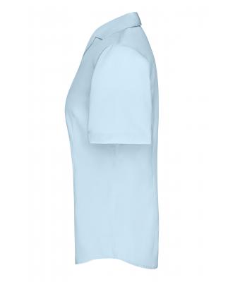 Damen Ladies' Business Blouse Short-Sleeved Light-blue 7533