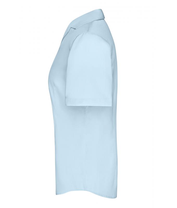 Damen Ladies' Business Blouse Short-Sleeved Light-blue 7533