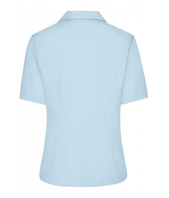 Damen Ladies' Business Blouse Short-Sleeved Light-blue 7533