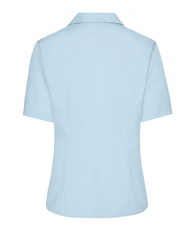 Damen Ladies' Business Blouse Short-Sleeved Light-blue 7533