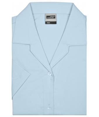 Damen Ladies' Business Blouse Short-Sleeved Light-blue 7533