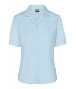 Damen Ladies' Business Blouse Short-Sleeved Light-blue 7533
