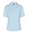 Damen Ladies' Business Blouse Short-Sleeved Light-blue 7533