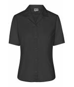 Dames Ladies' Business Blouse Short-Sleeved Zwart 7533