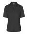 Dames Ladies' Business Blouse Short-Sleeved Zwart 7533