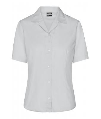 Damen Ladies' Business Blouse Short-Sleeved Light-grey 7533