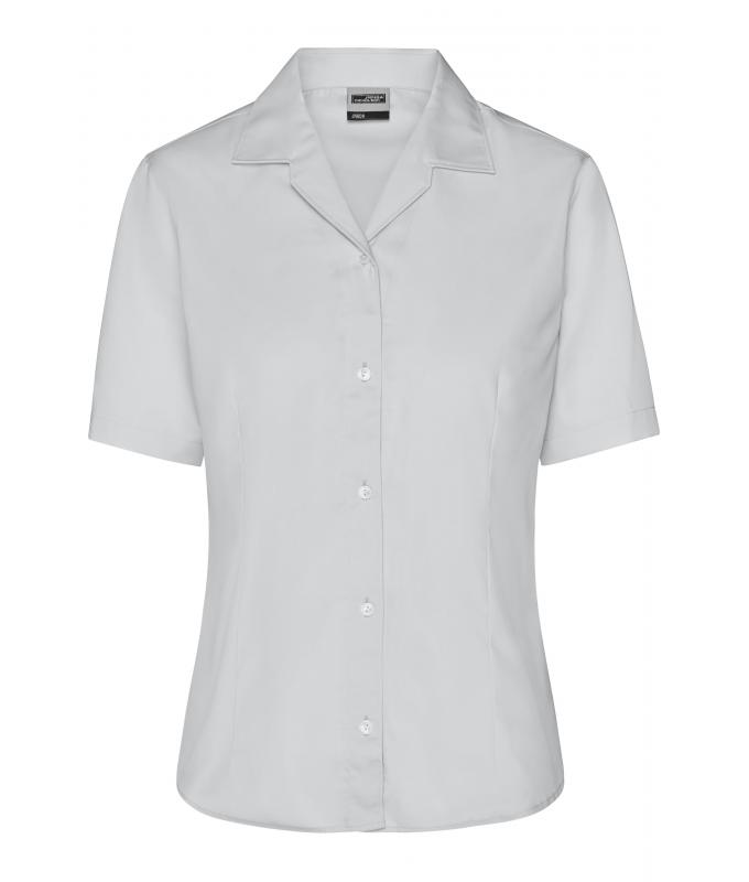 Dames Ladies' Business Blouse Short-Sleeved Lichtgrijs 7533