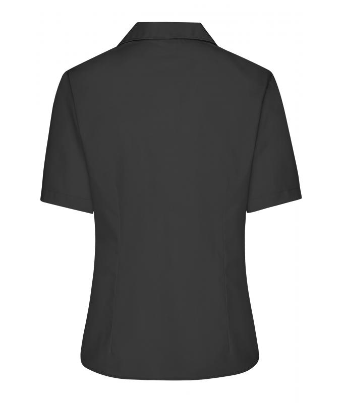 Dames Ladies' Business Blouse Short-Sleeved Zwart 7533