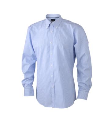 Men Men's Long-Sleeved Shirt White/light-blue 7961