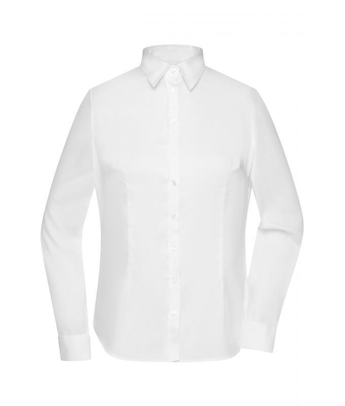 Damen Ladies' Long-Sleeved Blouse White 7965