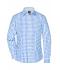 Femme Chemisier Vichy manches longues femme Bleu-glacier/blanc 8053