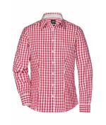 Dames Ladies' Checked Blouse Rood/wit 8053