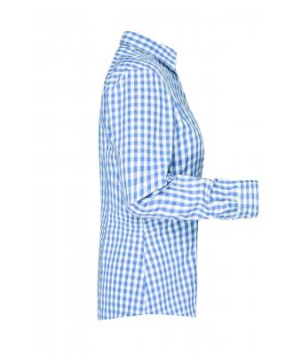 Dames Ladies' Checked Blouse Gletsjer blauw/wit 8053