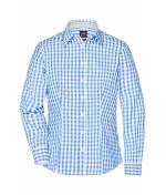 Dames Ladies' Checked Blouse Gletsjer blauw/wit 8053