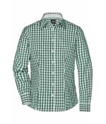 Dames Ladies' Checked Blouse Bosgroen/wit 8053