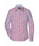 Dames Ladies' Checked Blouse Navy/rood-navy-wit 8053