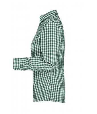 Dames Ladies' Checked Blouse Bosgroen/wit 8053