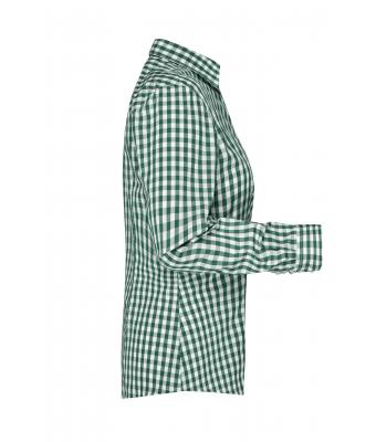 Dames Ladies' Checked Blouse Bosgroen/wit 8053